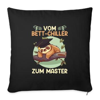 Masterarbeit Bestanden Vom Bett-Chiller zum Master - Sofakissenbezug 45 x 45 cm - Schwarz - Vorne