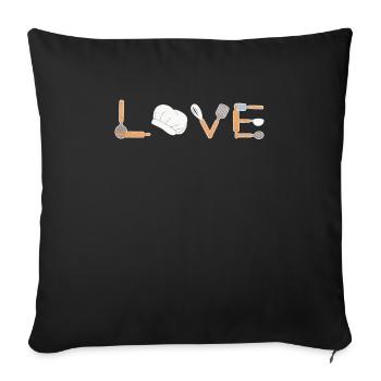 Baking Love LOVE Confectionery Baking Dough Confectioner - Sofa pillowcase 17,3'' x 17,3'' (45 x 45 cm) - black - Front