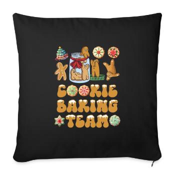 Cookie Baking Team Christmas - Sofa pillowcase 17,3'' x 17,3'' (45 x 45 cm) - black - Front