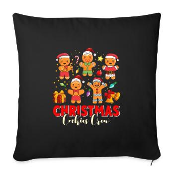 Christmas Cookies Christmas Cookie Crew - Sofa pillowcase 17,3'' x 17,3'' (45 x 45 cm) - black - Front