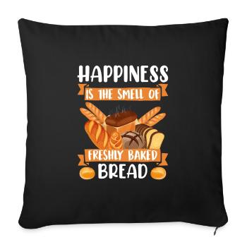 Backliebe Happiness is the Smell of Fresh Bread - Sofakissenbezug 45 x 45 cm - Schwarz - Vorne