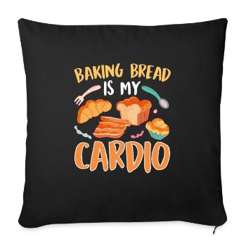La pâtisserie est mon amateur de pâtisserie cardio - Housse de coussin décorative 45 x 45 cm - noir - Devant