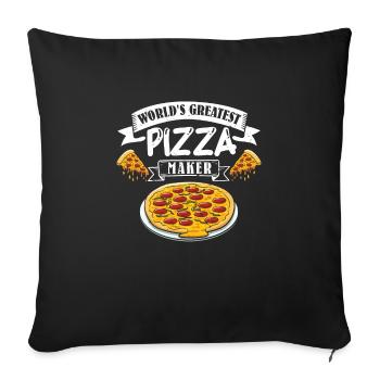 Pizzabäcker Word's Greatest Pizza Maker - Sofakissenbezug 45 x 45 cm - Schwarz - Vorne