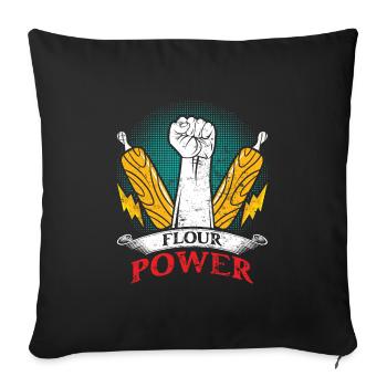 Bread Baker Flour Power Baking Baking Lovers - Sofa pillowcase 17,3'' x 17,3'' (45 x 45 cm) - black - Front