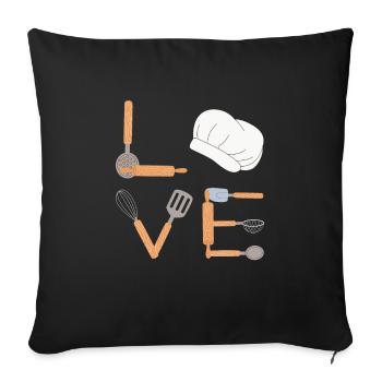 Baking Love LOVE Confectionery Baking Dough Confectioner - Sofa pillowcase 17,3'' x 17,3'' (45 x 45 cm) - black - Front