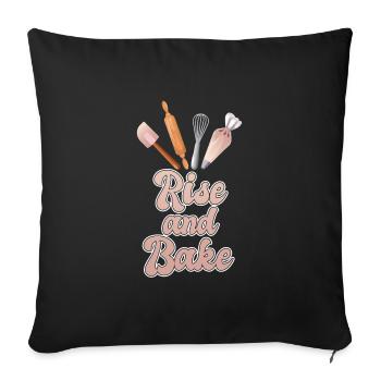 Bakery Rise and Bake Baking Lovers - Sofa pillowcase 17,3'' x 17,3'' (45 x 45 cm) - black - Front