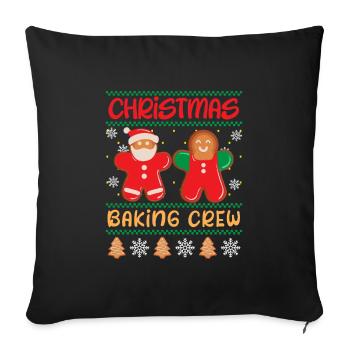 Christmas Back Team Cookies Baking Lovers - Sofa pillowcase 17,3'' x 17,3'' (45 x 45 cm) - black - Front