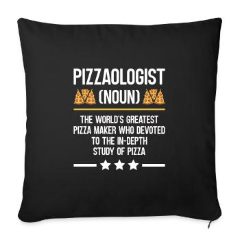 Pizzabacken Pizzaologist Backliebhaber Pizza - Sofakissenbezug 45 x 45 cm - Schwarz - Vorne