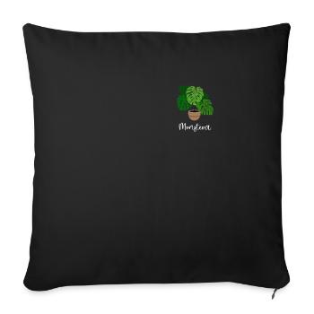 Monstera Flora Houseplant Gardener - Sofa pillowcase 17,3'' x 17,3'' (45 x 45 cm) - black - Front