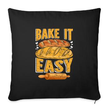 Bake it Easy Brotbäcker Backliebe Backstube - Sofakissenbezug 45 x 45 cm - Schwarz - Vorne
