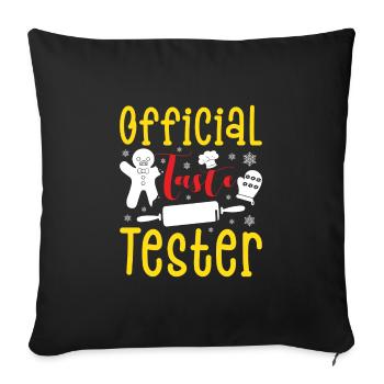 Cookie Official Taste Tester Christmas Cookies - Sofa pillowcase 17,3'' x 17,3'' (45 x 45 cm) - black - Front