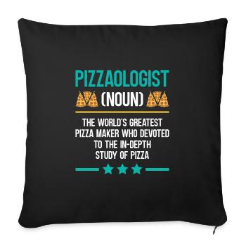 Pizzabacken Pizzaologist Backliebhaber Pizza - Sofakissenbezug 45 x 45 cm - Schwarz - Vorne