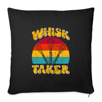 Baker Fouet Taker Baking Lover Pâte à pâtisserie - Housse de coussin décorative 45 x 45 cm - noir - Devant