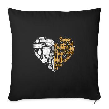 Amateurs de pâtisserie Passion Fans de pâtisserie - Housse de coussin décorative 45 x 45 cm - noir - Devant