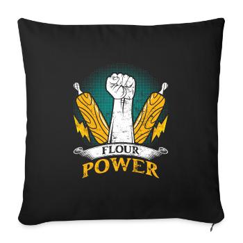 Bread Baker Flour Power Baking Baking Lovers - Sofa pillowcase 17,3'' x 17,3'' (45 x 45 cm) - black - Front