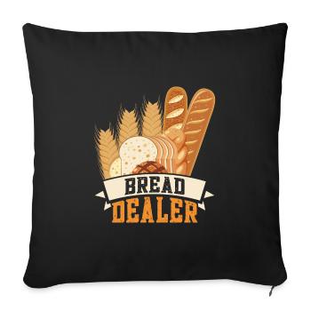 Bread Baker Bread Dealer Bakery Backfans Bread - Sofa pillowcase 17,3'' x 17,3'' (45 x 45 cm) - black - Front