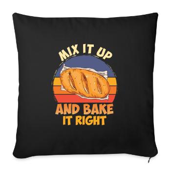 Backfans Mix it Up and Bake it Right Backliebhaber - Sofakissenbezug 45 x 45 cm - Schwarz - Vorne