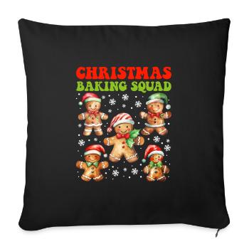 Backfans Christmas Baking Squad Gingerbread - Sofa pillowcase 17,3'' x 17,3'' (45 x 45 cm) - black - Front