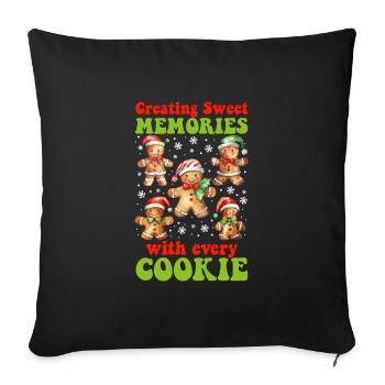 Backfans Creating Sweet Memories with every Cookie - Sofa pillowcase 17,3'' x 17,3'' (45 x 45 cm) - black - Front
