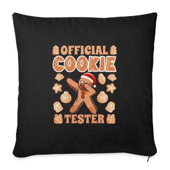 Gingerbread Baking Official Cookie Tester - Sofa pillowcase 17,3'' x 17,3'' (45 x 45 cm) - black - Front
