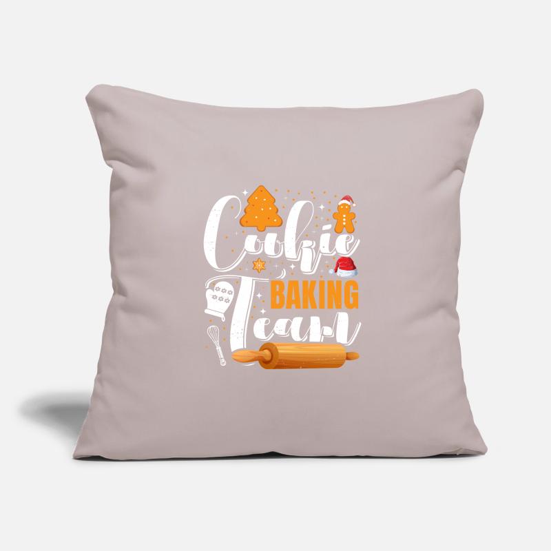 Cookie Baking Team Biscuits de Noël Biscuits Housse de coussin décorative 45 x 45 cm