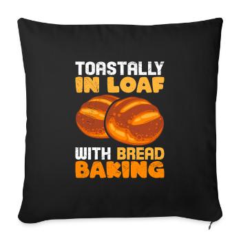 Brotliebe grillé dans un pain avec cuisson du pain - Housse de coussin décorative 45 x 45 cm - noir - Devant