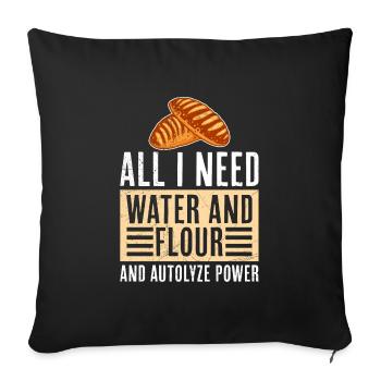 Brotbäcker All I Need is Water and Flour Backfans - Sofa pillowcase 17,3'' x 17,3'' (45 x 45 cm) - black - Front