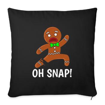 Gingerbread Man Oh, crap! Baking Lovers Baking Fans - Sofa pillowcase 17,3'' x 17,3'' (45 x 45 cm) - black - Front