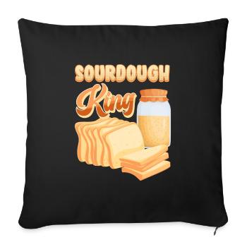Bread Lover Sourdough King Bread Baking - Sofa pillowcase 17,3'' x 17,3'' (45 x 45 cm) - black - Front