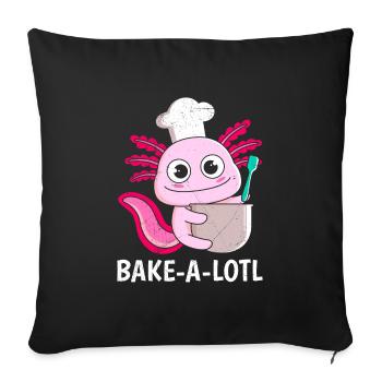 Bread Lover Bakealotl Bread Baking Bread Dough - Sofa pillowcase 17,3'' x 17,3'' (45 x 45 cm) - black - Front