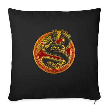 Nouvel An chinois Année du Dragon Chine - Housse de coussin décorative 45 x 45 cm - noir - Devant