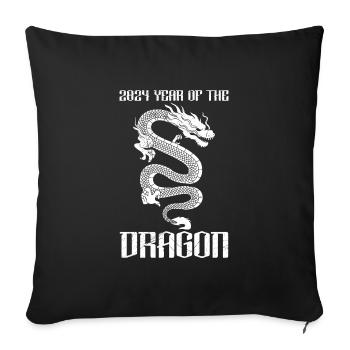 Fan de Chine Bonne Année du Dragon Chinesischer - Housse de coussin décorative 45 x 45 cm - noir - Devant