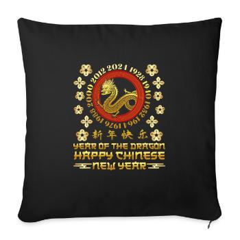 Chinesisches Neujahr Happy Chinese New Year - Sofa pillowcase 17,3'' x 17,3'' (45 x 45 cm) - black - Front