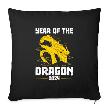 2024 Fête chinoise de l’année du Dragon - Housse de coussin décorative 45 x 45 cm - noir - Devant