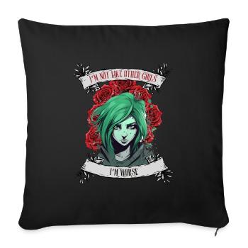 Je ne suis pas comme les autres femmes, je suis pire - Housse de coussin décorative 45 x 45 cm - noir - Devant
