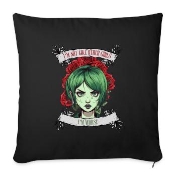 Je ne suis pas comme les autres femmes, je suis pire - Housse de coussin décorative 45 x 45 cm - noir - Devant