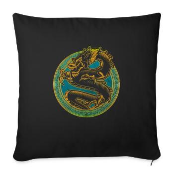 Nouvel An chinois Année du Dragon Chine - Housse de coussin décorative 45 x 45 cm - noir - Devant