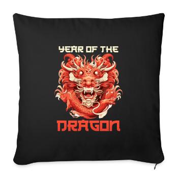 Year of the Dragon Chinese New Year - Sofa pillowcase 17,3'' x 17,3'' (45 x 45 cm) - black - Front