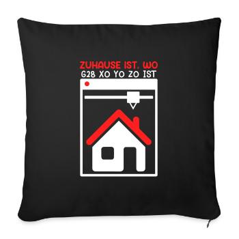 Imprimante 3D Home Sweet X0 Y0 Z0 GCode - Housse de coussin décorative 45 x 45 cm - noir - Devant