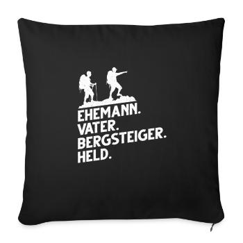 Bergsteiger Spruch lustiger Wanderer Spruch - Sofakissenbezug 45 x 45 cm - Schwarz - Vorne