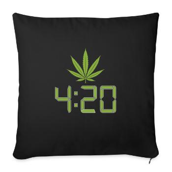Cannabis 420 Fumer de l’herbe Marijuana Stoner - Housse de coussin décorative 45 x 45 cm - noir - Devant