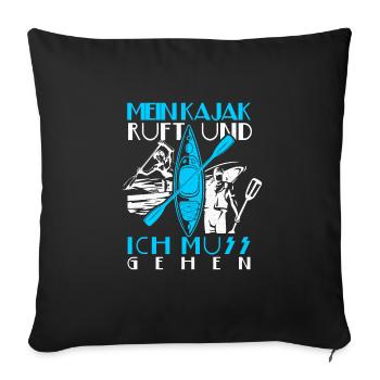 Kanu Kanusport Kajaksport Kajaks Geschenk - Sofakissenbezug 45 x 45 cm - Schwarz - Vorne