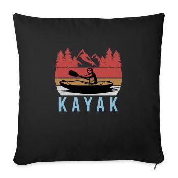 Canoeing Canoeing Water Sports Gift Kayaking - Sofa pillowcase 17,3'' x 17,3'' (45 x 45 cm) - black - Front