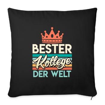 Bester Kollege der Welt Arbeitsplatz Coworker - Sofakissenbezug 45 x 45 cm - Schwarz - Vorne