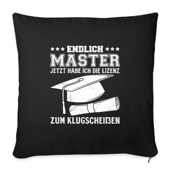 Masterabschluss Endlich Master Lizenz Bestanden - Sofakissenbezug 45 x 45 cm - Schwarz - Vorne