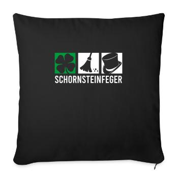 Food Sweeper Motif Chimney Sweep Lucky Charm Broom - Sofa pillowcase 17,3'' x 17,3'' (45 x 45 cm) - black - Front