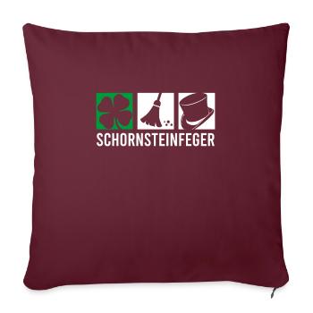 Balayeuse alimentaire Motif ramoneur Lucky Charm balai - Housse de coussin décorative 45 x 45 cm - bordeaux - Devant