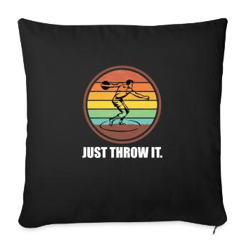 Discus vintage lanceur de disque athlétisme athlétisme cadeau - Housse de coussin décorative 45 x 45 cm - noir - Devant