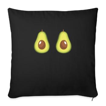 Avocado Brüste lustiges Avocado Boobs Geschenk - Sofakissenbezug 45 x 45 cm - Schwarz - Vorne