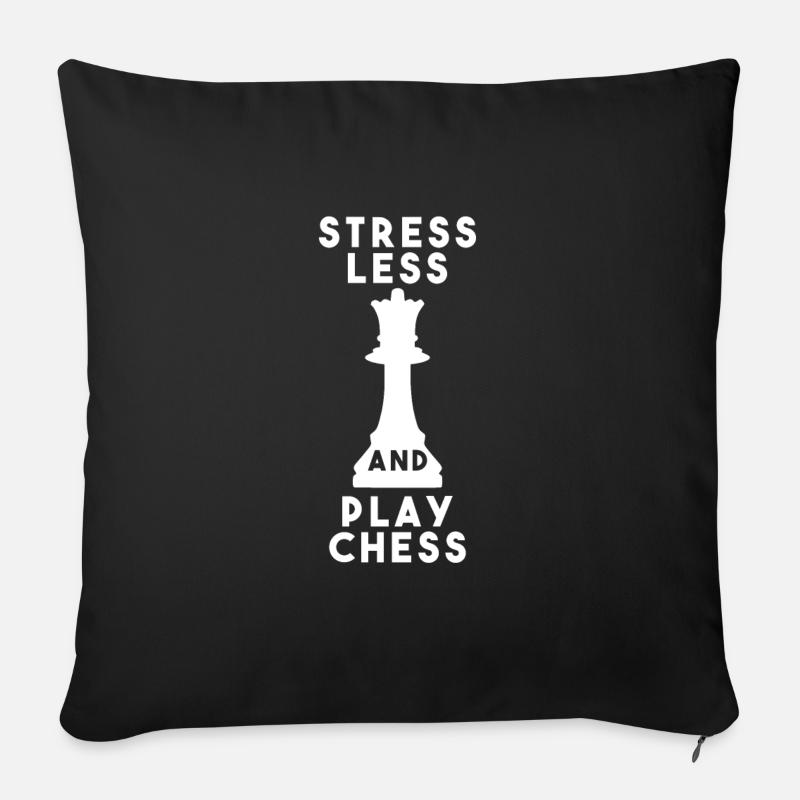 Schach Schachspiel Spruch Schachspieler Geschenk - Sofakissenbezug 45 x 45 cm - Schwarz